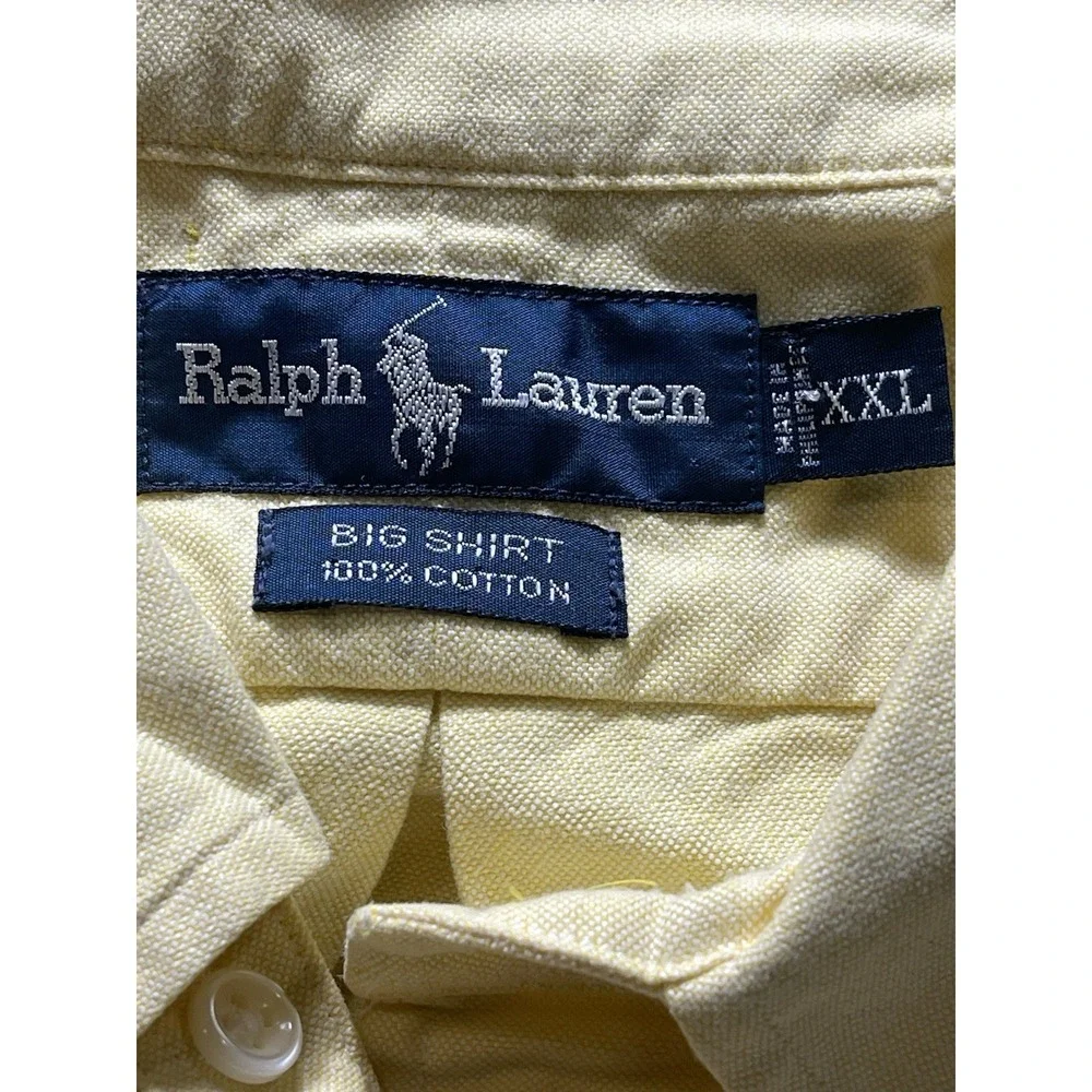 Polo Ralph Lauren Button-Front Yellow Shirt XXL Big‎ Tall F-113